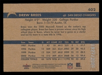 FB 01FT #402 Drew Brees Glossy Rookie