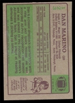 FB 84T #123 Dan Marino Rookie