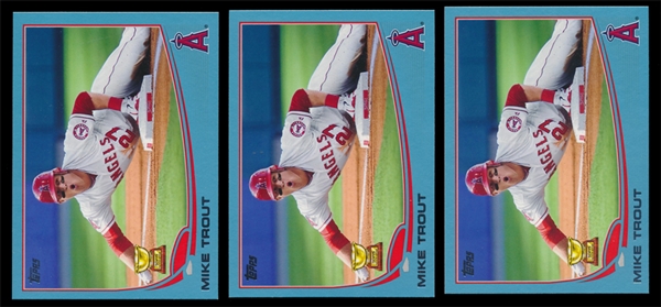 BB 13T (3) #27 Mike Trout Wal-Mart Blue Cards