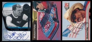 RAC (3) Richard Petty Autographed Cards