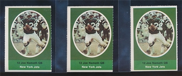 FB 72Sunocco (3) Joe Namath Stamps