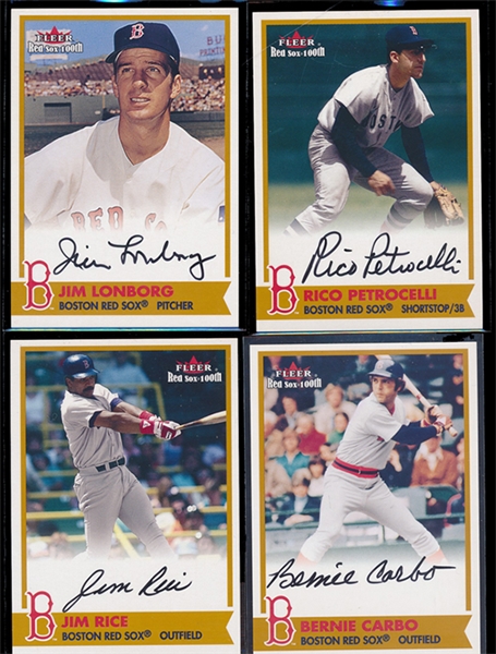 BB 01F Red Sox 100th (4) Auto Cards