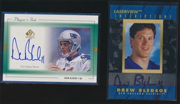 FB (2) Drew Bledsoe Auto Cards