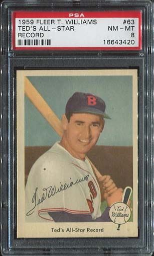 59F #63 Ted Williams All Star Record PSA NM-MT 8