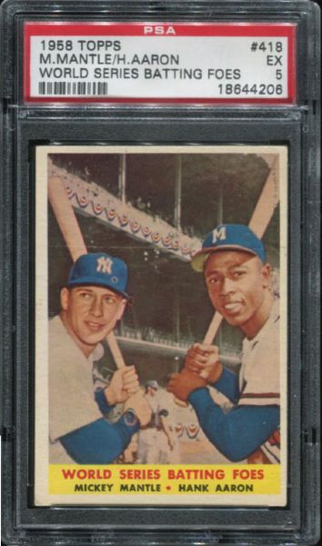 58T #418 World Series Batting Foes PSA Ex 5