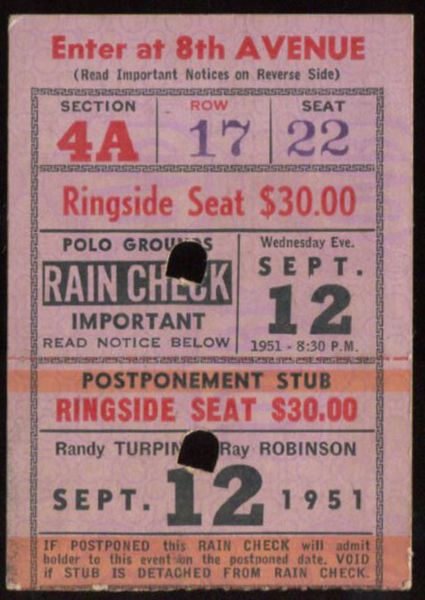BOX Turpin/Robinson Ticket Stub