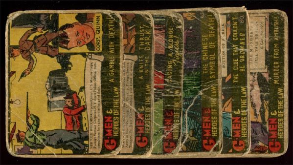(6) 1936 G-Men Trading Cards