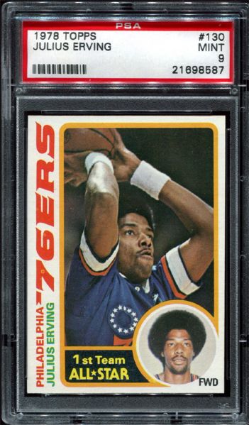 78T #130 Julius Erving PSA 9