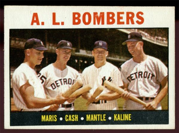 1964 Topps Baseball #331 A.L. Bombers (Mantle)