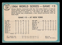 BB 65T #134 WS #3 Mickey Mantle