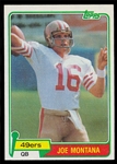 FB 81T #216 Joe Montana Rookie