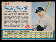 BB 62P #5 Box Cut Mickey Mantle