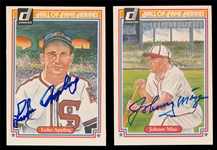 BB 83D Hall of Famers Autographed Cards