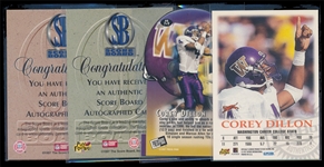 FB (4) Corey Dillon Autographed Cards