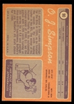 FB 70T #90 O.J. Simpson Rookie