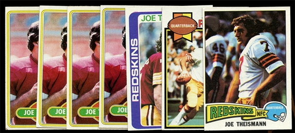 FB (7) Joe Theisman Cards w/Rookie
