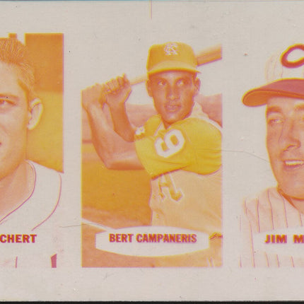 1967 Bazooka Panel #43-45 Acetate Proof Set of 4. Richert, Campaneris, Maloney