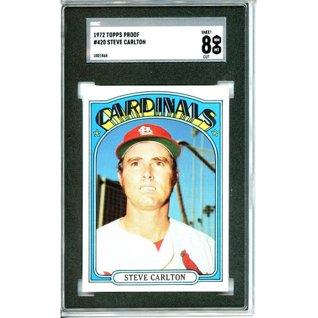 1972 Topps #420 Steve Carlton 7 card progressive proof. 20a