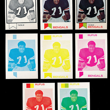 1973 Topps Football #268 Rufus Mayes 8 Card Progressive Proof 73TFB49