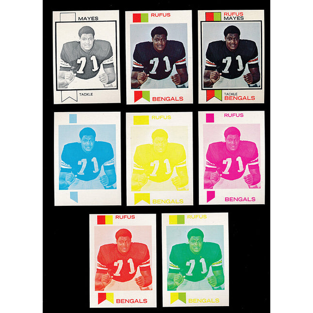 1973 Topps Football #268 Rufus Mayes 8 Card Progressive Proof 73TFB49
