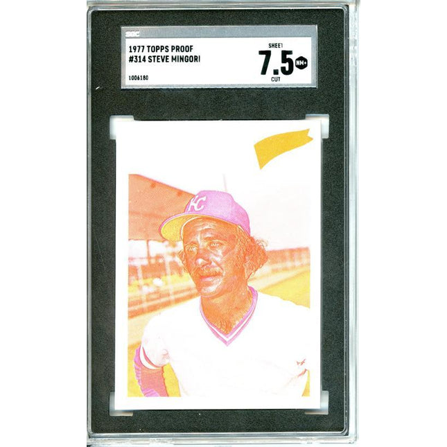 1977 Topps #313 Steve Mingori 9 card progressive proof. 13a