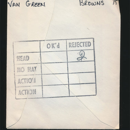 1975 Van Green Topps Original Transparencies (2) Browns w/envelope tp00013