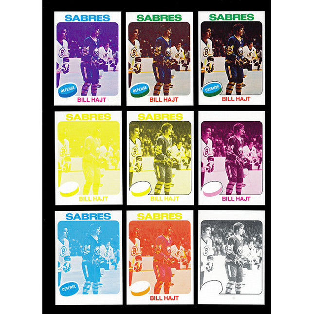 1975 Topps Hockey #233 Bill Hajt 11 Card Progressive Proof 75THOC53