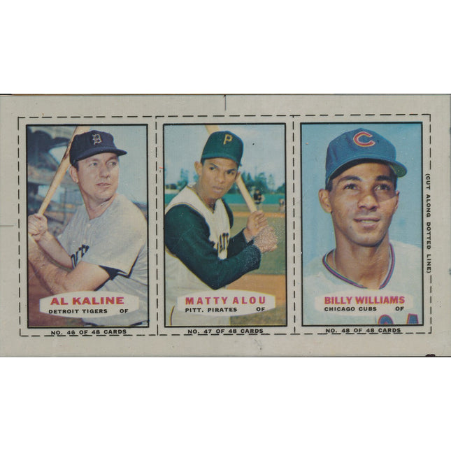 1967 Bazooka Panel #46-48 Acetate Proof Set of 4. Kaline, M.Alou, B. Williams
