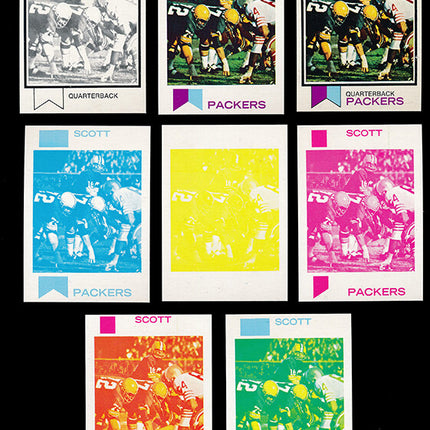 1973 Topps Football #366 Scott Hunter 8 Card Progressive Proof 73TFB26