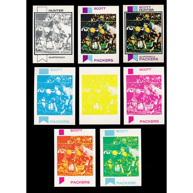 1973 Topps Football #366 Scott Hunter 8 Card Progressive Proof 73TFB26