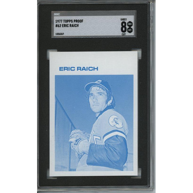 1977 Topps #62 Eric Raich 9 card progressive proof. 62a
