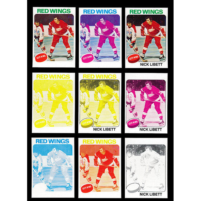 1975 Topps Hockey #13 Nick Lebett 11 Card Progressive Proof 75THOC25