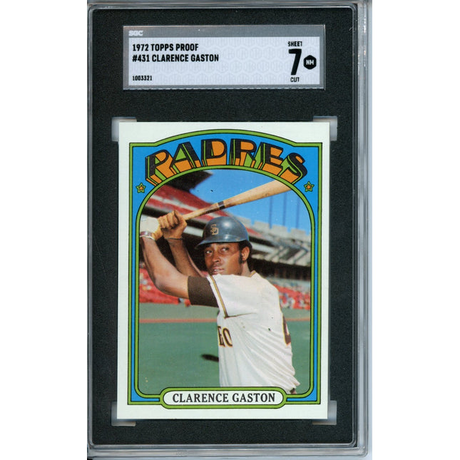 1972 Topps #431 Clarence Gaston 7 card progressive proof. 8a