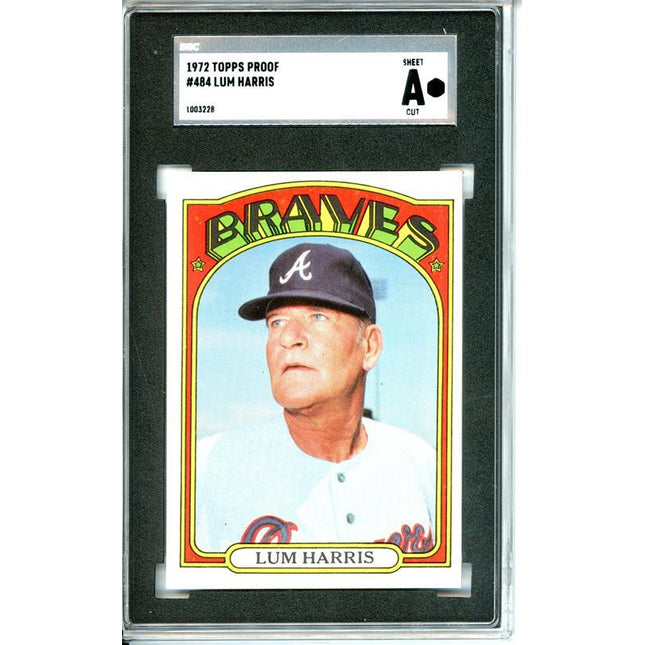 1972 Topps #484 Lum Harris 7 card progressive proof. 27a