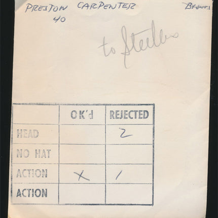 1950's Preston Carpenter Topps Original Trans. (3) Browns w/envelope tp00022