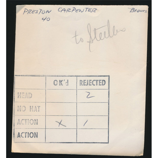 1950's Preston Carpenter Topps Original Trans. (3) Browns w/envelope tp00022