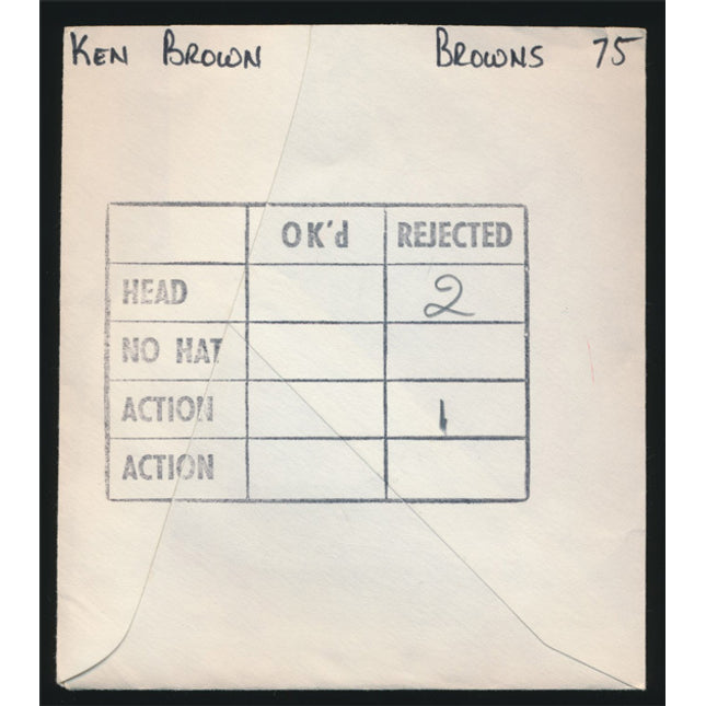 1975 Ken Brown Topps Original Transparencies (3) Browns w/envelope tp00017