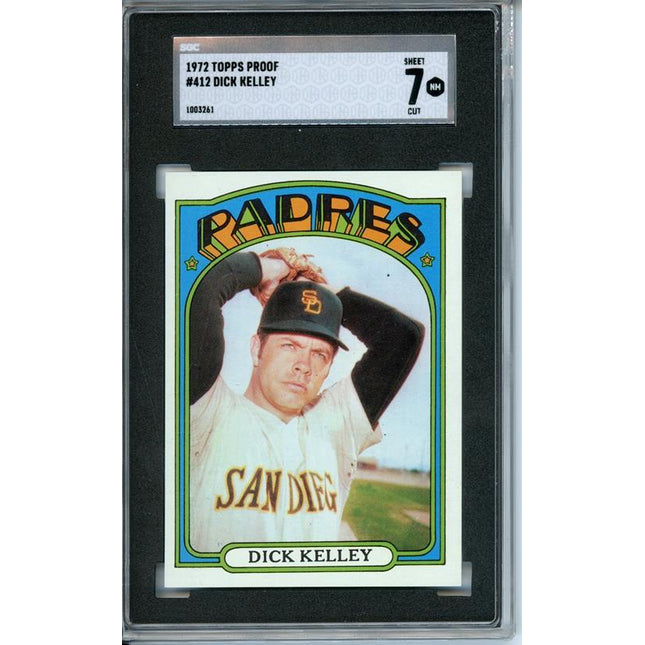 1972 Topps #412 Dick Kelley 6 card progressive proof. 57a