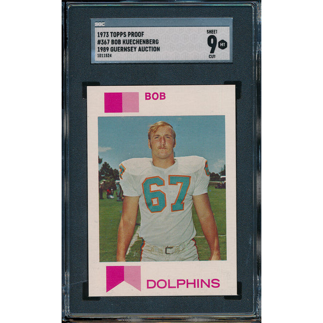 1973 Topps FB 8 Card Progressive Proof #367 Bob Kuechenberg 73TFB10