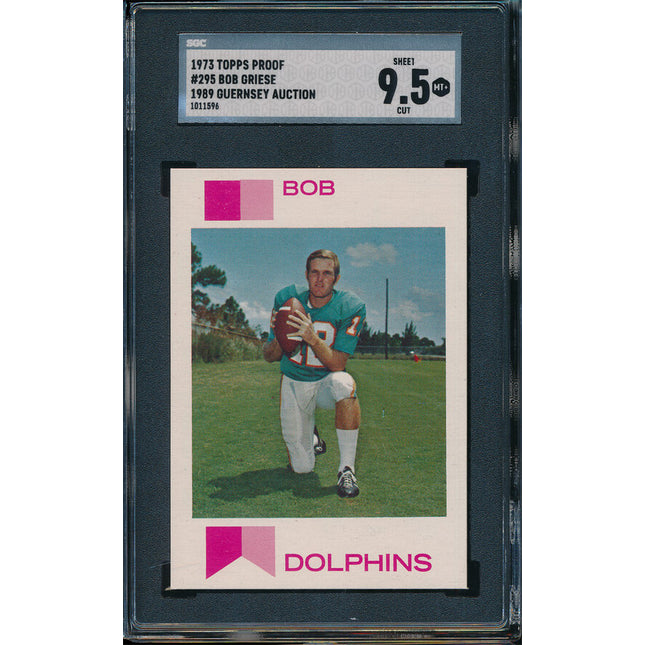 1973 Topps FB 8 Card Progressive Proof #295 Bob Griese 73TFB03