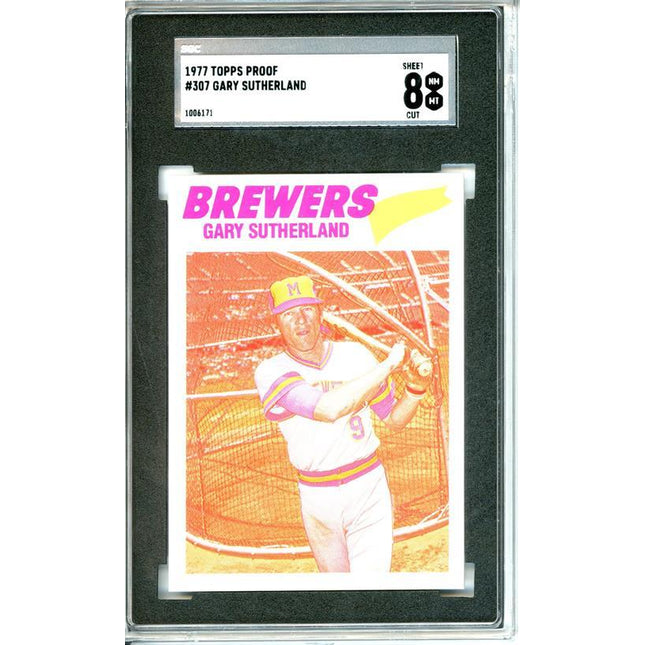 1977 Topps #307 Gary Sutherland 9 card progressive proof. 7a