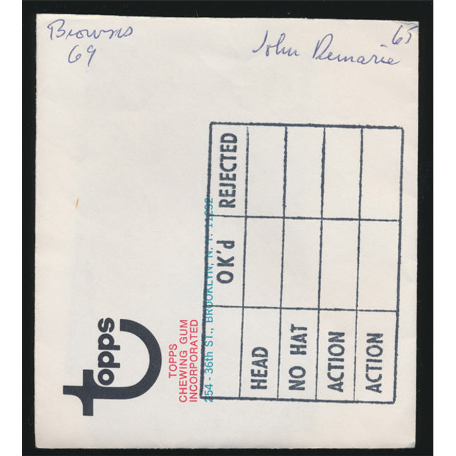 1969 John Demarie Topps Original Transparencies (2) Browns w/envelope tp00044