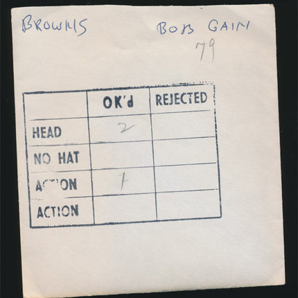 1950's Bob Gain Topps Original Transparencies (3) Browns w/envelope tp00030