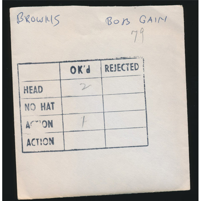 1950's Bob Gain Topps Original Transparencies (3) Browns w/envelope tp00030
