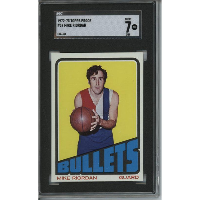 1972 Topps #37 Mike Riordan 9 card progressive proof. 35a