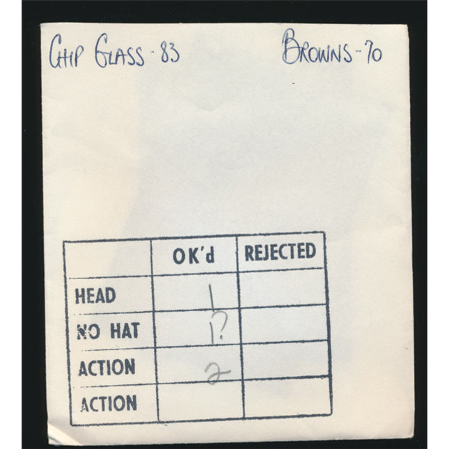 1970 Chip Glass Topps Original Transparencies (2) Browns w/envelope tp00028