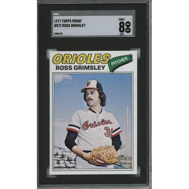 1977 Topps #572 Ross Grimsley 9 card progressive proof. 46a