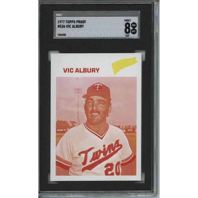 1977 Topps #536 Vic Albury Red & Yellow proof a66-Red/Yellow