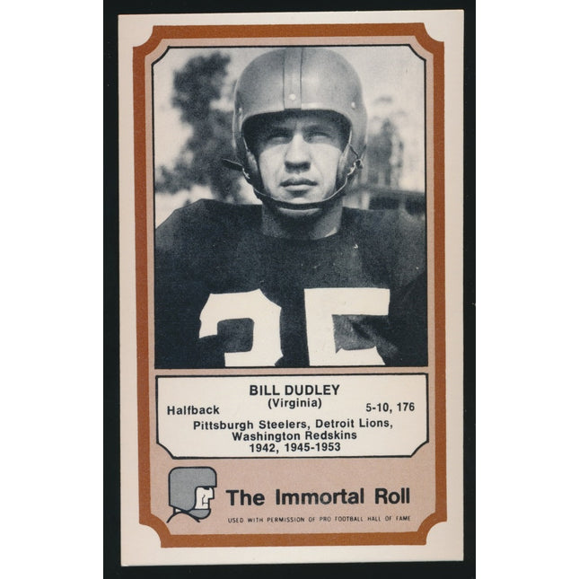 1975 Fleer Football Immortals Bill Dudley NM++ c03845