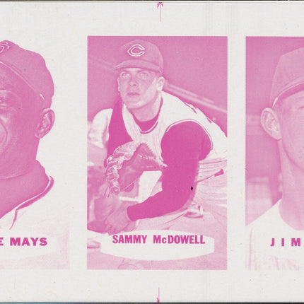 1967 Bazooka Panel #16-18 Acetate Proof Set of 4. Mays, McDowell, Kaat